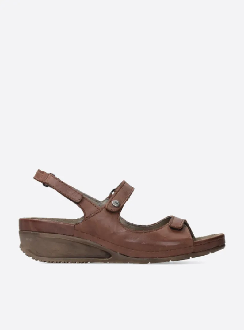 DAMES Wolky Sandalen<Shallow - middenbruin leer