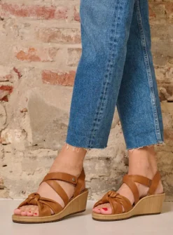 DAMES Wolky Sandalen<Sisal - cognac leer