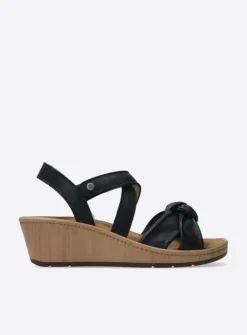 DAMES Wolky Sandalen<Sisal - zwart leer