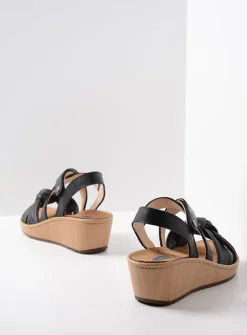 DAMES Wolky Sandalen<Sisal - zwart leer