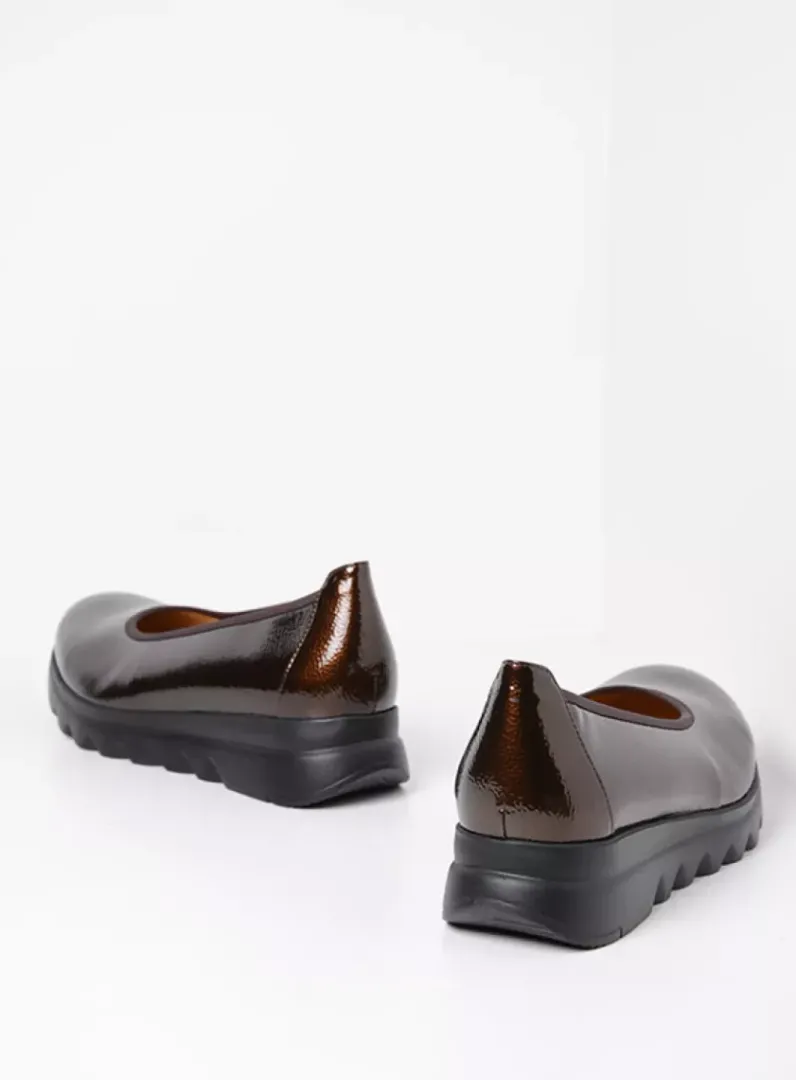 DAMES Wolky Instappers<Snallerina F2F - koper lak biocare