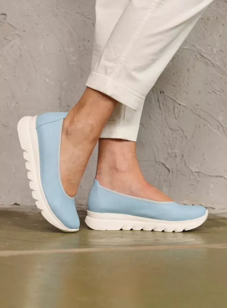 DAMES Wolky Instappers<Snallerina F2F - lichtblauw biocare