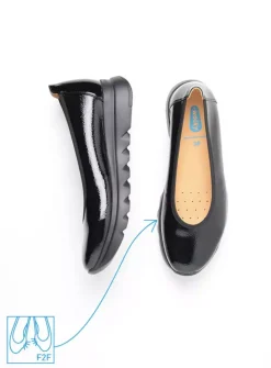 DAMES Wolky Instappers<Snallerina F2F - zwart lak biocare