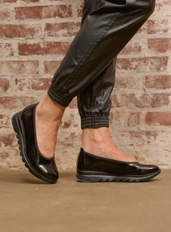 DAMES Wolky Instappers<Snallerina F2F - zwart lak biocare