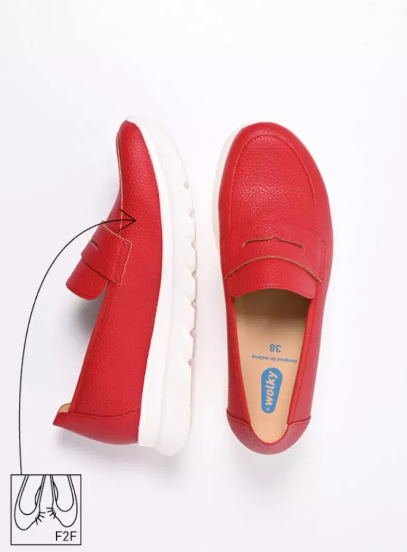 DAMES Wolky Instappers<Snoafer F2F - rood biocare