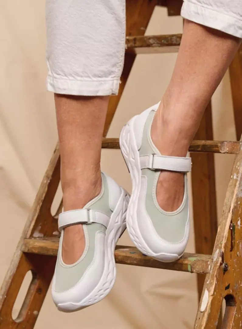 DAMES Wolky Wandelschoenen|Bandschoenen<Spring S2F - wit/grijsgroen combi stretchleer