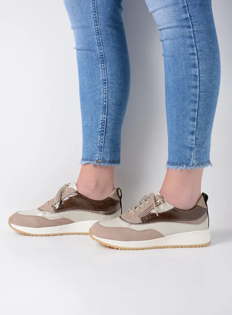 DAMES Wolky Lage Veterschoenen|Sneakers<Sprint - safari combi leer
