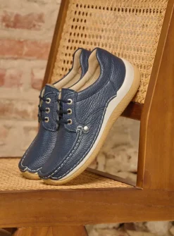 DAMES Wolky Lage Veterschoenen|Sneakers<Taranta - blauw leer
