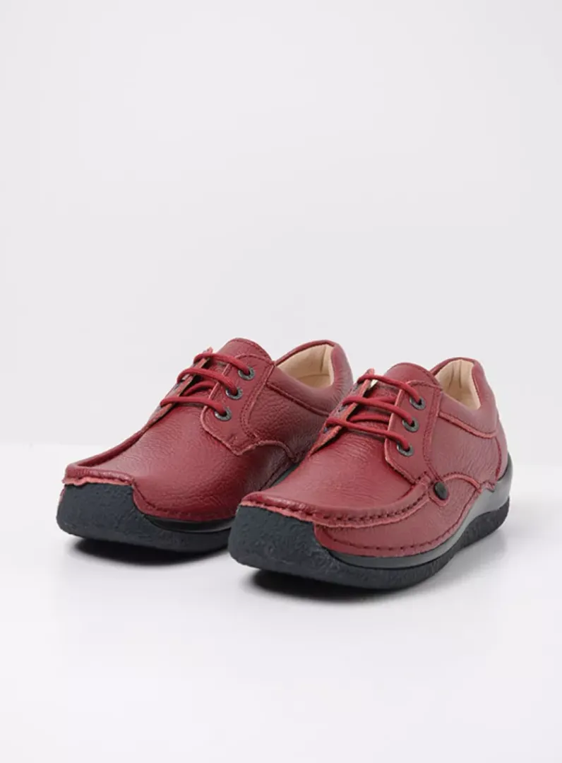 DAMES Wolky Lage Veterschoenen|Sneakers<Taranta - bordeauxrood leer