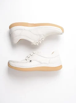DAMES Wolky Lage Veterschoenen|Sneakers<Taranta - creme wit leer