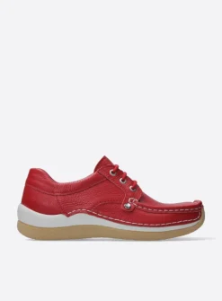 DAMES Wolky Lage Veterschoenen|Sneakers<Taranta - rood leer