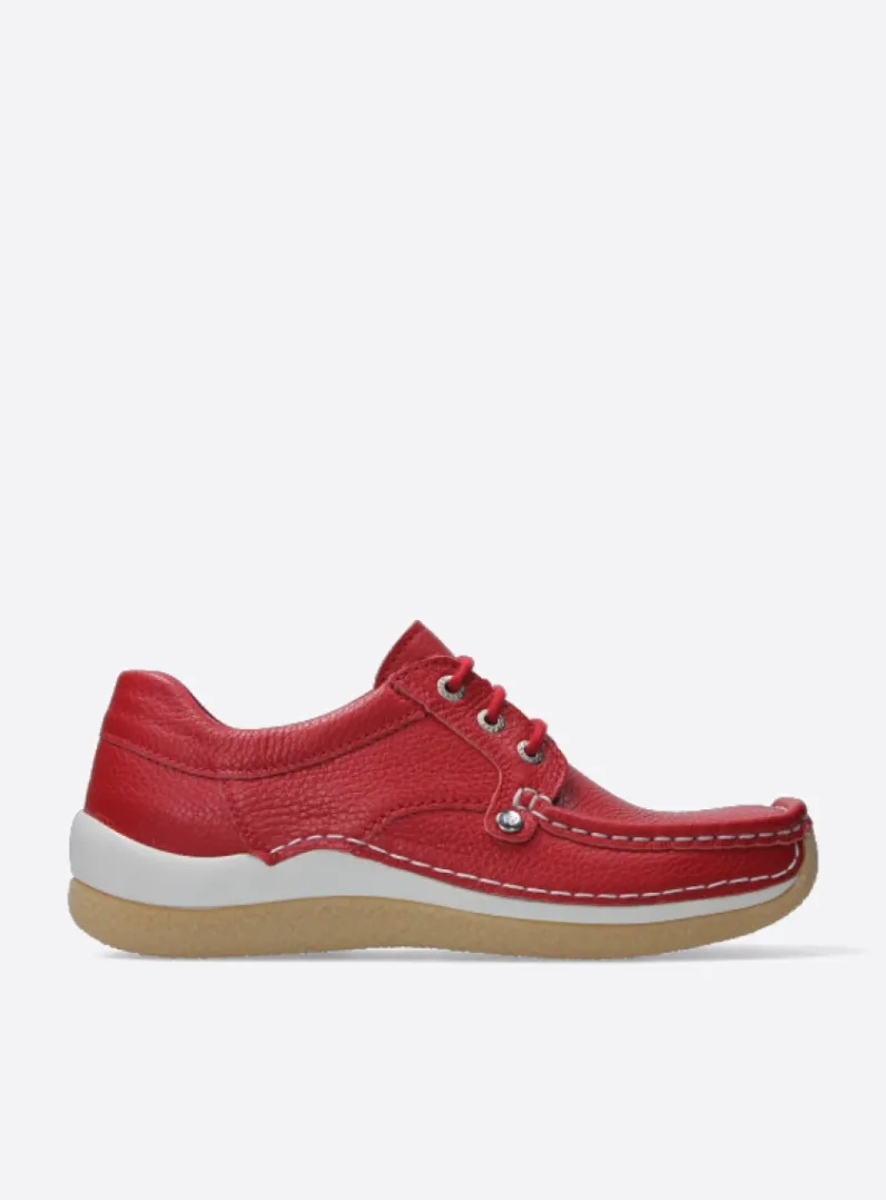 DAMES Wolky Lage Veterschoenen|Sneakers<Taranta - rood leer
