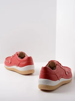 DAMES Wolky Lage Veterschoenen|Sneakers<Taranta - rood leer