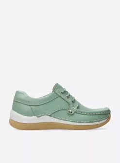 DAMES Wolky Lage Veterschoenen|Sneakers<Taranta - saliegroen leer