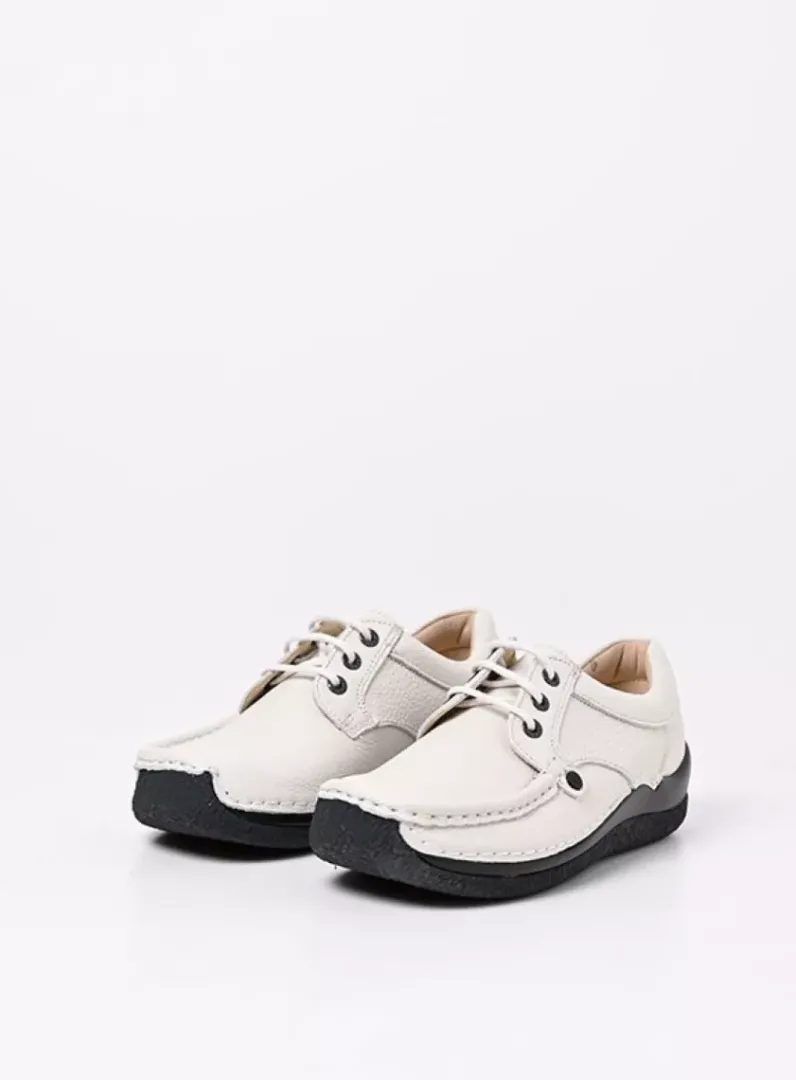DAMES Wolky Lage Veterschoenen|Sneakers<Taranta - wol wit leer