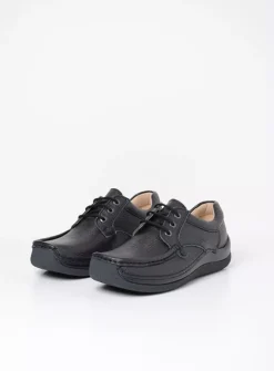 DAMES Wolky Lage Veterschoenen|Sneakers<Taranta - zwart leer