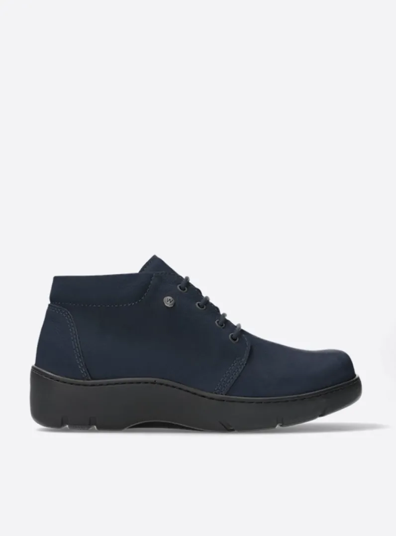 DAMES Wolky Hoge Veterschoenen|Herfst/Winter<Tarda XW-WR - donkerblauw nubuck