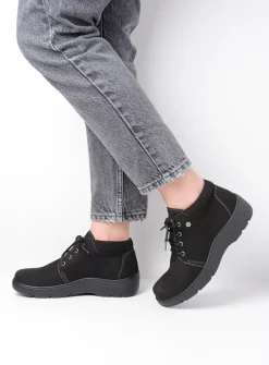 DAMES Wolky Hoge Veterschoenen|Herfst/Winter<Tarda XW-WR - zwart nubuck