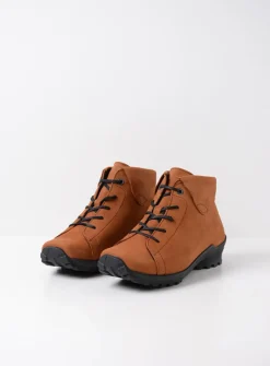 DAMES Wolky Hoge Veterschoenen|Herfst/Winter<Teton - cognac nubuck