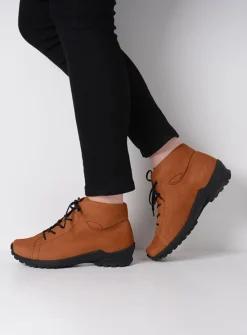 DAMES Wolky Hoge Veterschoenen|Herfst/Winter<Teton - cognac nubuck