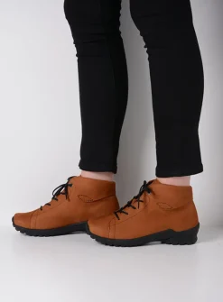 DAMES Wolky Hoge Veterschoenen|Herfst/Winter<Teton - cognac nubuck