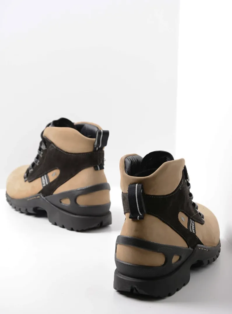 DAMES Wolky Hoge Veterschoenen|Wandelschoenen<Traction WP - camel nubuck