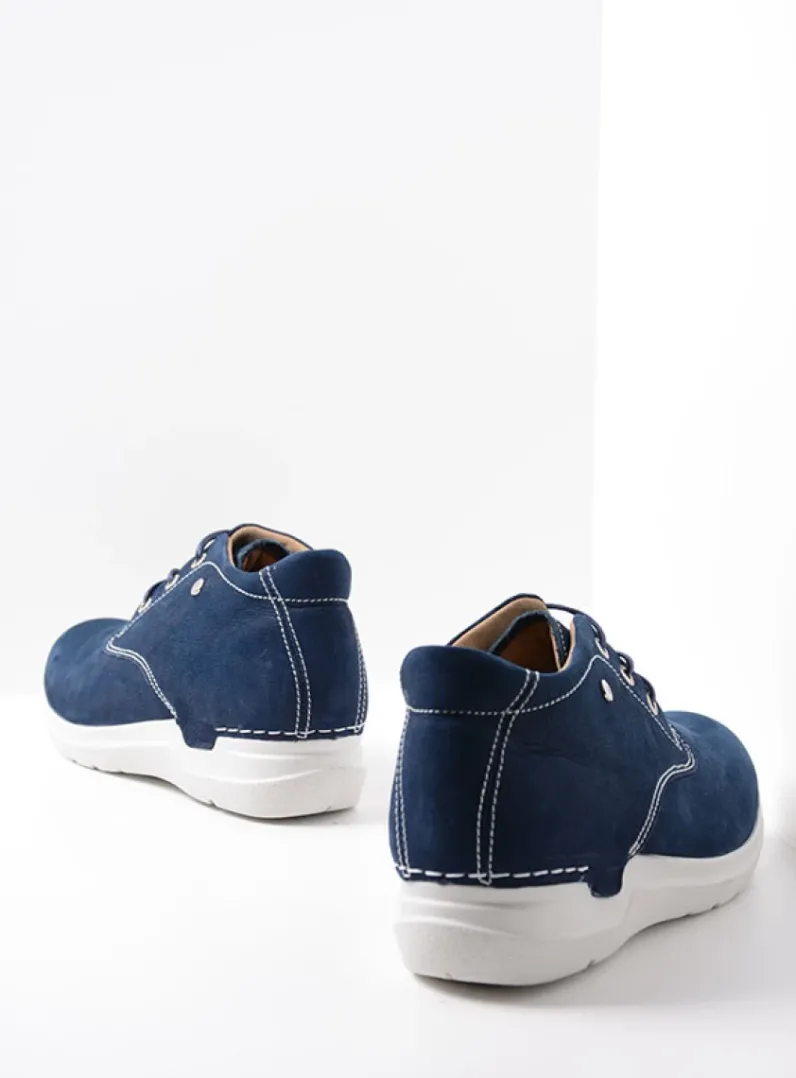 DAMES Wolky Hoge Veterschoenen|Wandelschoenen<Truth DB - denim nubuck