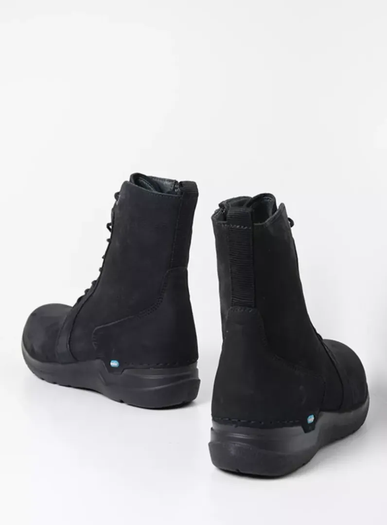 DAMES Wolky Hoge Veterschoenen|Veterlaarzen<Viper - zwart nubuck