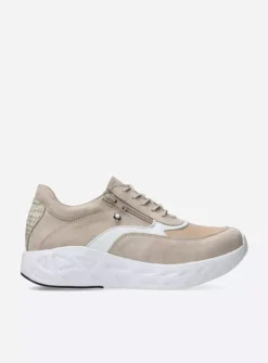 DAMES Wolky Lage Veterschoenen|Wandelschoenen<Vitality S2F - beige combi stretch leer