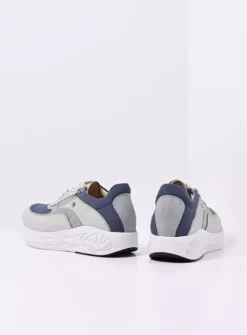 DAMES Wolky Lage Veterschoenen|Wandelschoenen<Vitality S2F - gebroken wit/jeans combi stretch leer