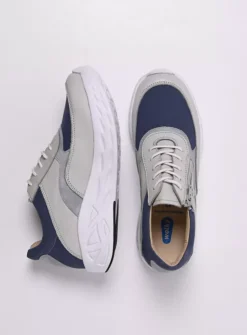 DAMES Wolky Lage Veterschoenen|Wandelschoenen<Vitality S2F - gebroken wit/jeans combi stretch leer