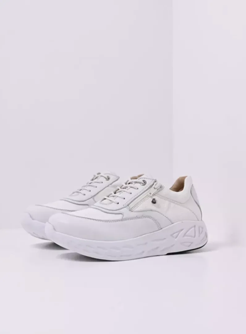 DAMES Wolky Lage Veterschoenen|Wandelschoenen<Vitality S2F - wit/gebroken combi stretch leer