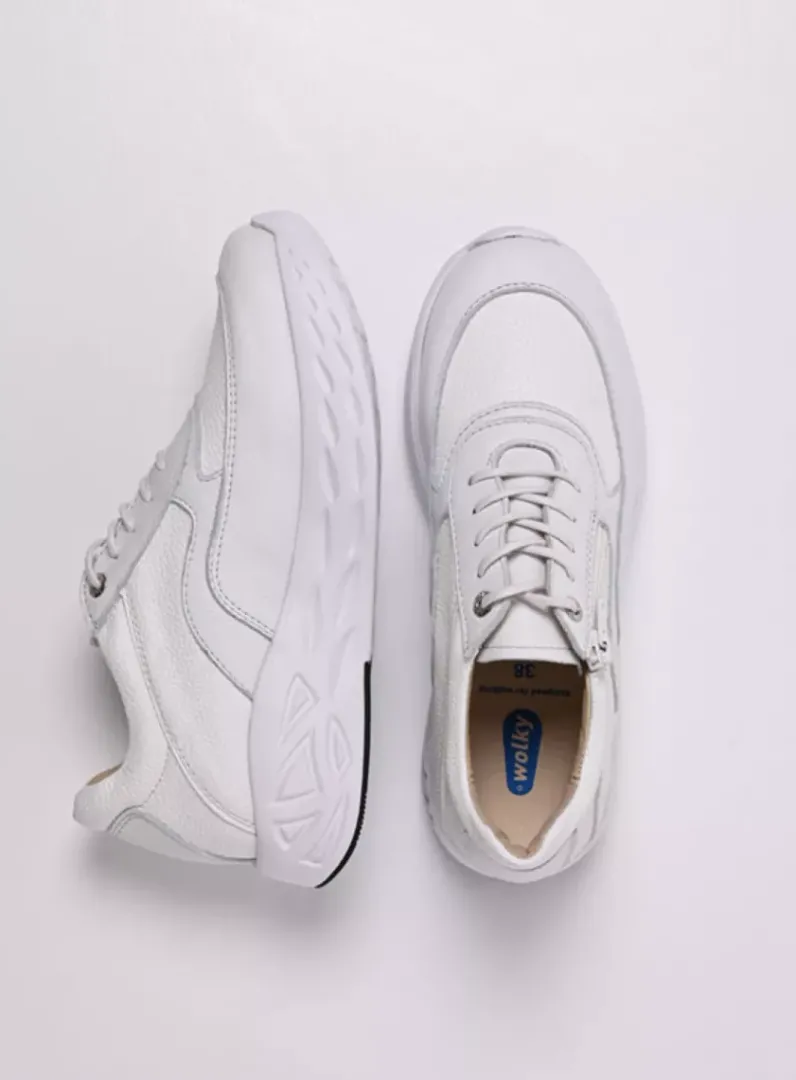 DAMES Wolky Lage Veterschoenen|Wandelschoenen<Vitality S2F - wit/gebroken combi stretch leer