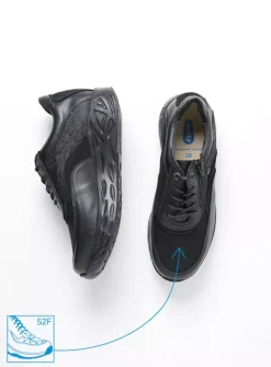 DAMES Wolky Lage Veterschoenen|Wandelschoenen<Vitality S2F - zwart combi stretchleer