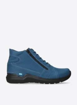 DAMES Wolky Hoge Veterschoenen|Wandelschoenen<Why - atlantisch blauw nubuck