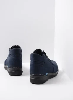 DAMES Wolky Hoge Veterschoenen|Wandelschoenen<Why - blauw nubuck