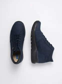 DAMES Wolky Hoge Veterschoenen|Wandelschoenen<Why - blauw nubuck