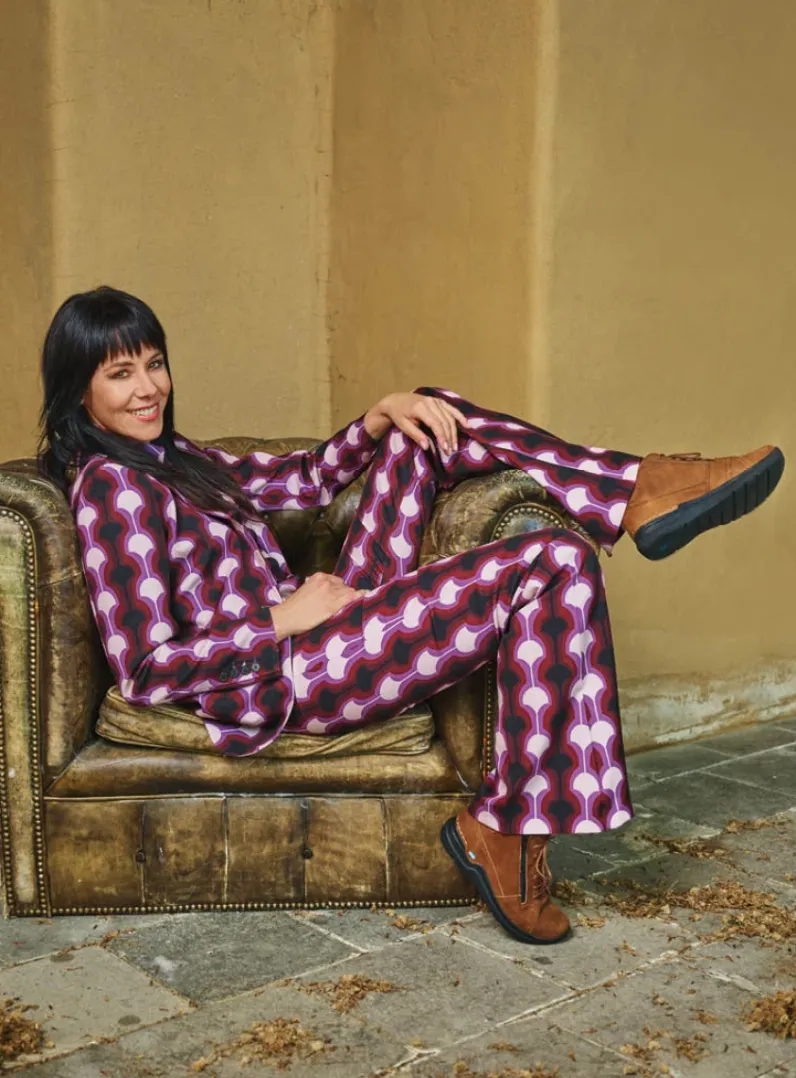 DAMES Wolky Hoge Veterschoenen|Wandelschoenen<Why - cognac nubuck