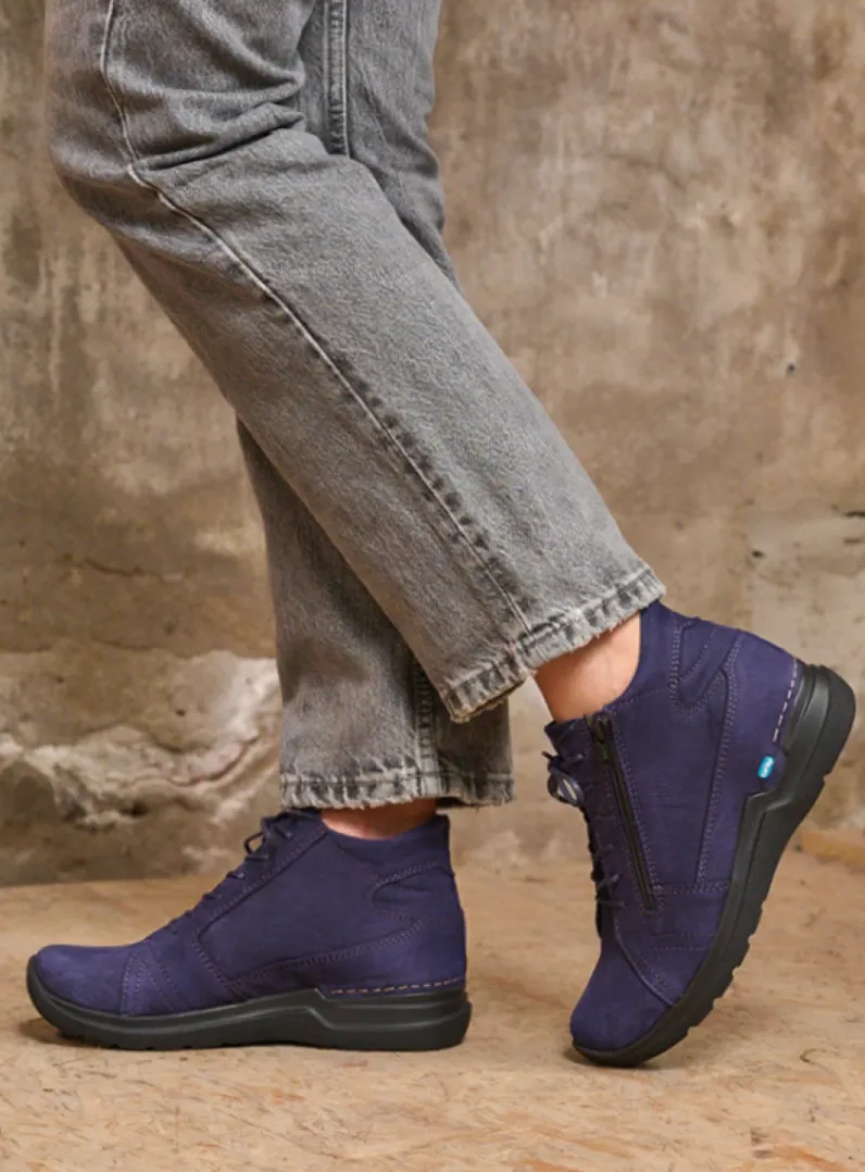 DAMES Wolky Hoge Veterschoenen|Wandelschoenen<Why - paars nubuck