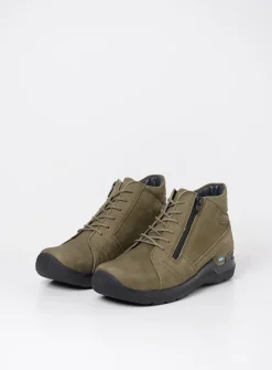 DAMES Wolky Hoge Veterschoenen|Wandelschoenen<Why - pesto groen nubuck