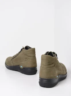 DAMES Wolky Hoge Veterschoenen|Wandelschoenen<Why - pesto groen nubuck