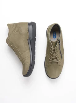 DAMES Wolky Hoge Veterschoenen|Wandelschoenen<Why - pesto groen nubuck