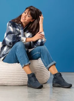 DAMES Wolky Hoge Veterschoenen|Wandelschoenen<Whynot - blauw nubuck