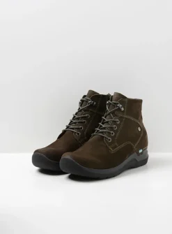 DAMES Wolky Hoge Veterschoenen|Wandelschoenen<Whynot - cactus nubuck