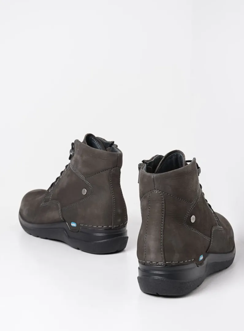 DAMES Wolky Hoge Veterschoenen|Wandelschoenen<Whynot HV - asfalt nubuck