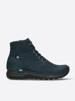DAMES Wolky Hoge Veterschoenen|Wandelschoenen<Whynot HV - blauw nubuck