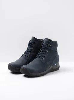 DAMES Wolky Hoge Veterschoenen|Wandelschoenen<Whynot HV - blauw nubuck