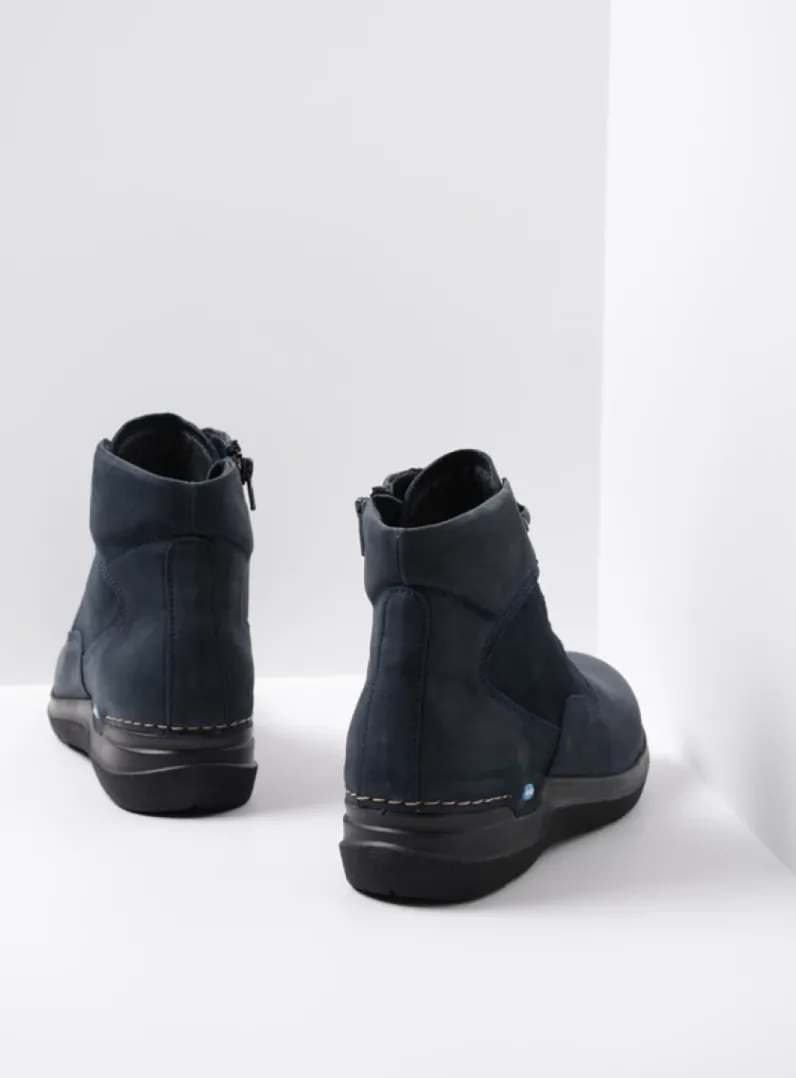DAMES Wolky Hoge Veterschoenen|Wandelschoenen<Whynot HV - blauw nubuck