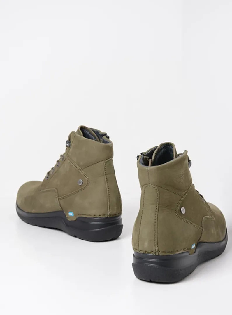 DAMES Wolky Hoge Veterschoenen|Wandelschoenen<Whynot HV - pesto groen nubuck