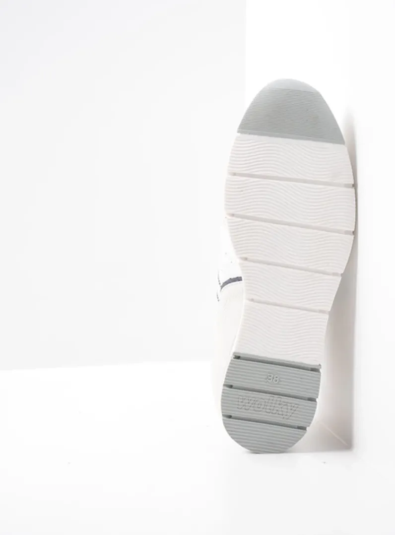 DAMES Wolky Lage Veterschoenen|Sneakers<Yell XW - wit/blauw leer